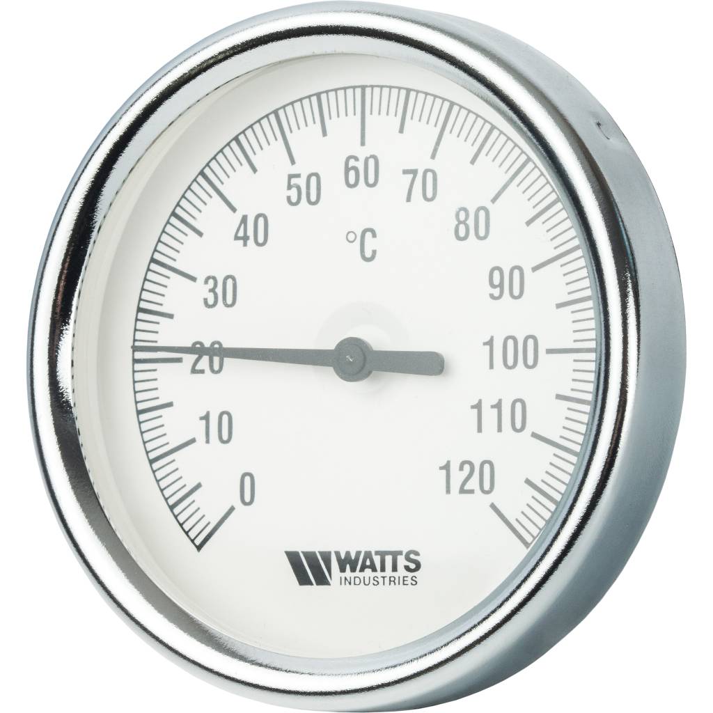 Термометр биметаллический WATTS с погружной гильзой 80 мм