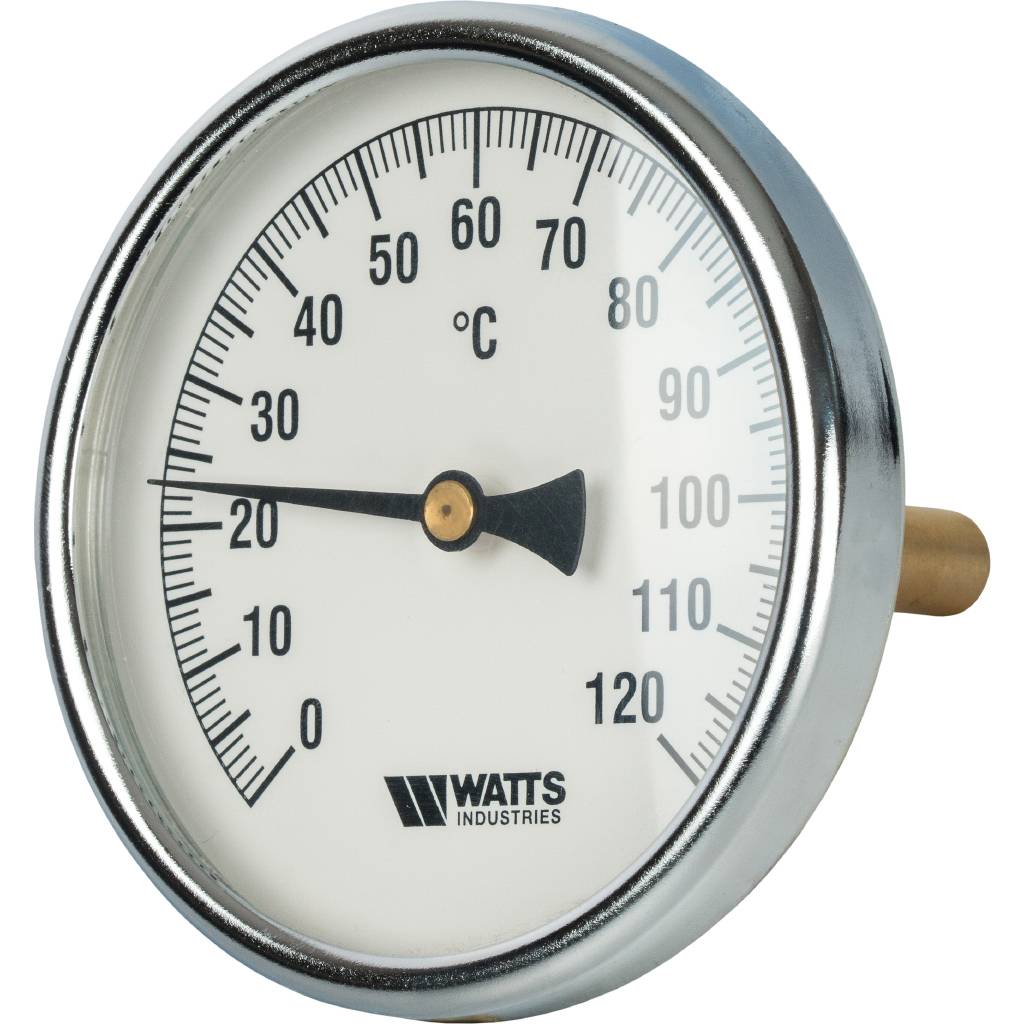 Термометр биметаллический WATTS с погружной гильзой 100 мм