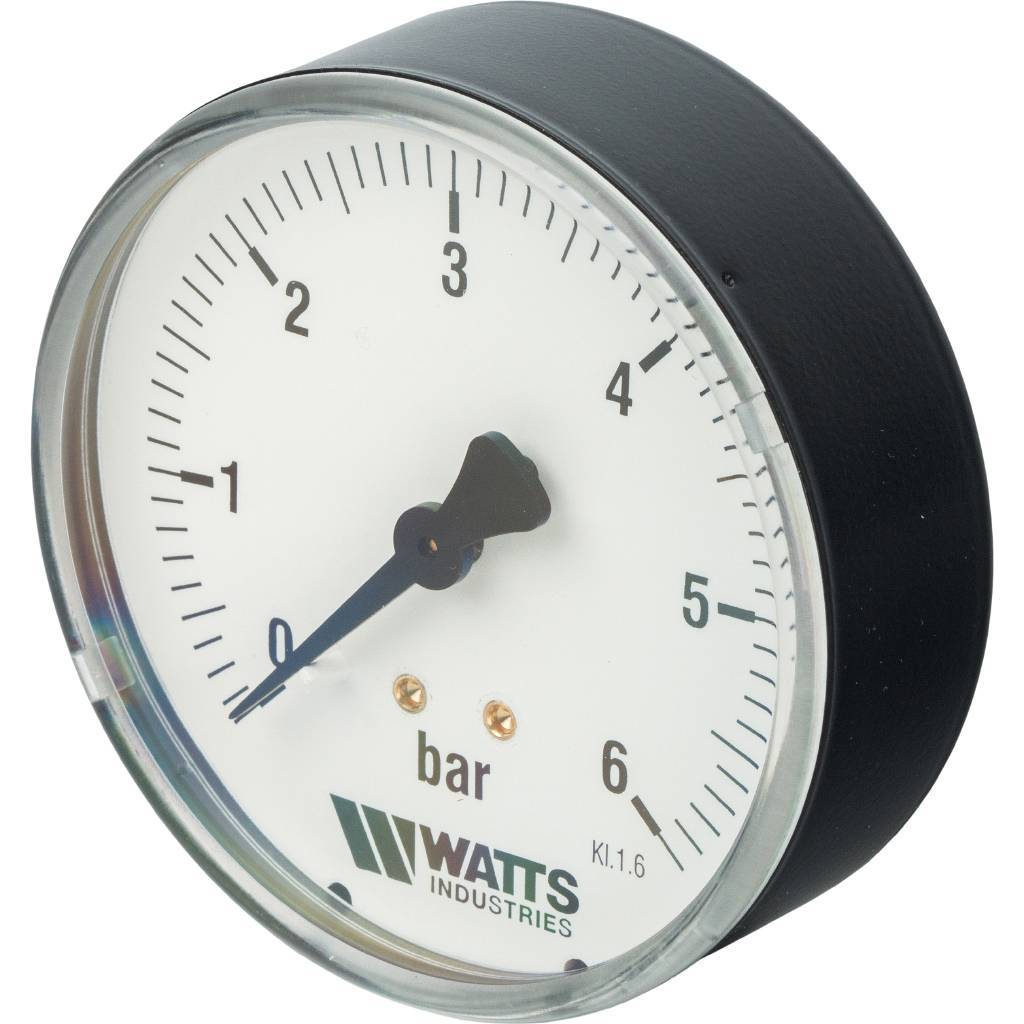 Манометр аксиальный WATTS 80мм 1/4 давление 6 бар