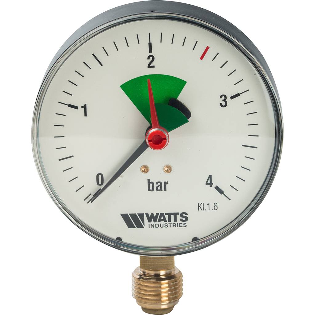 Манометр радиальный WATTS 100мм 1/2 давление 4 бар