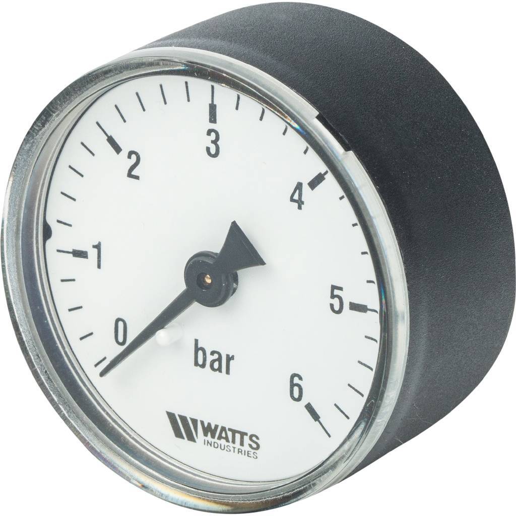 Манометр аксиальный WATTS 50мм 1/4 давление 6 бар