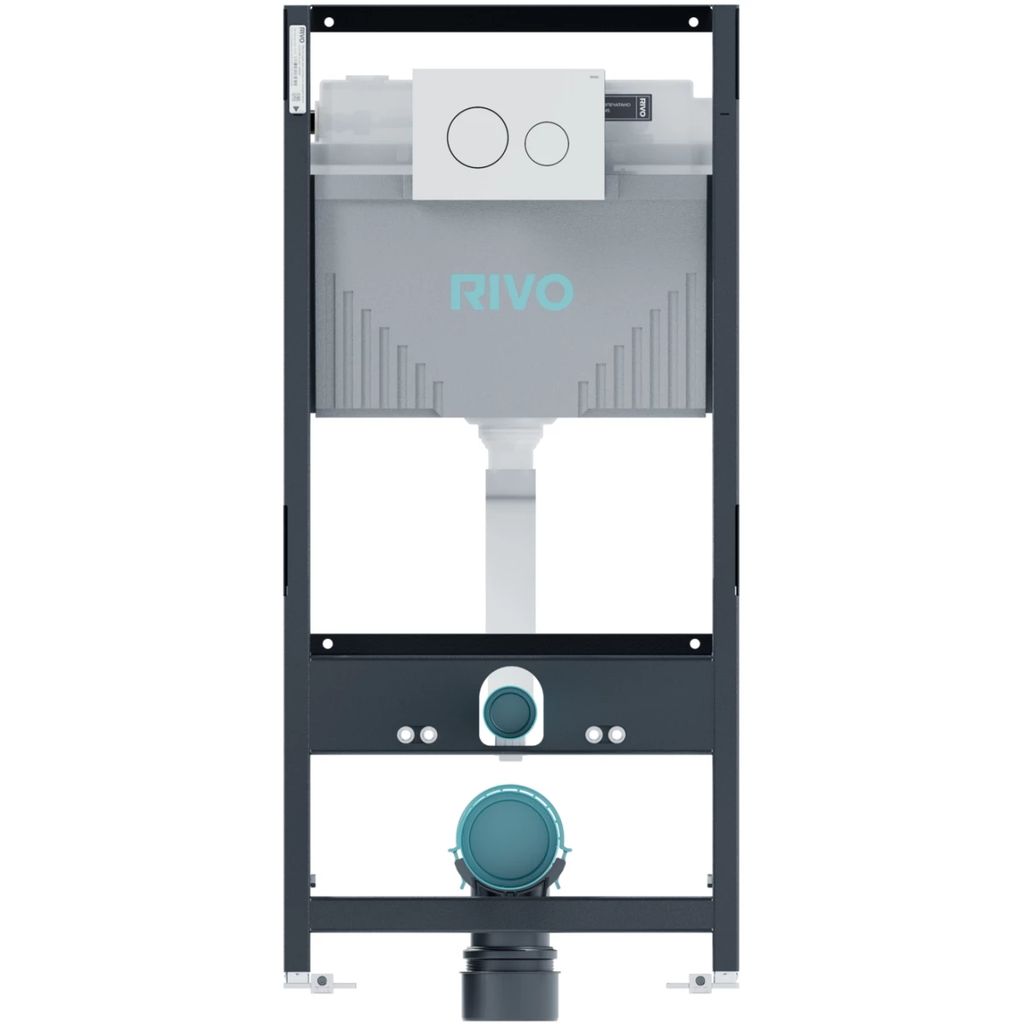 Комплект: Инсталляция для унитаза со сливным баком RIVO Set A + Панель смыва RIVO Touch Neo Белый глянцевый ( 1 шт. )