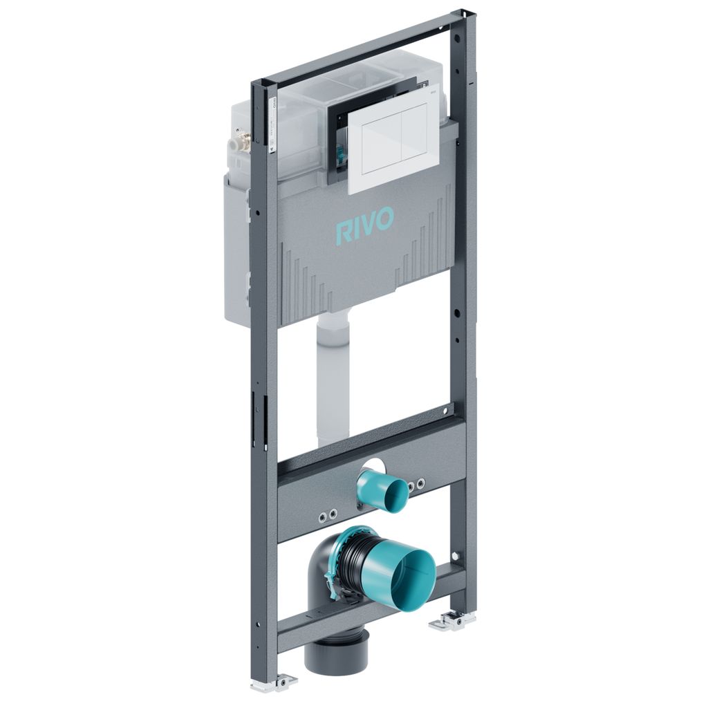Комплект: Инсталляция для унитаза со сливным баком RIVO Set A + Панель смыва RIVO Touch Line Белый глянцевый ( 1 шт. )