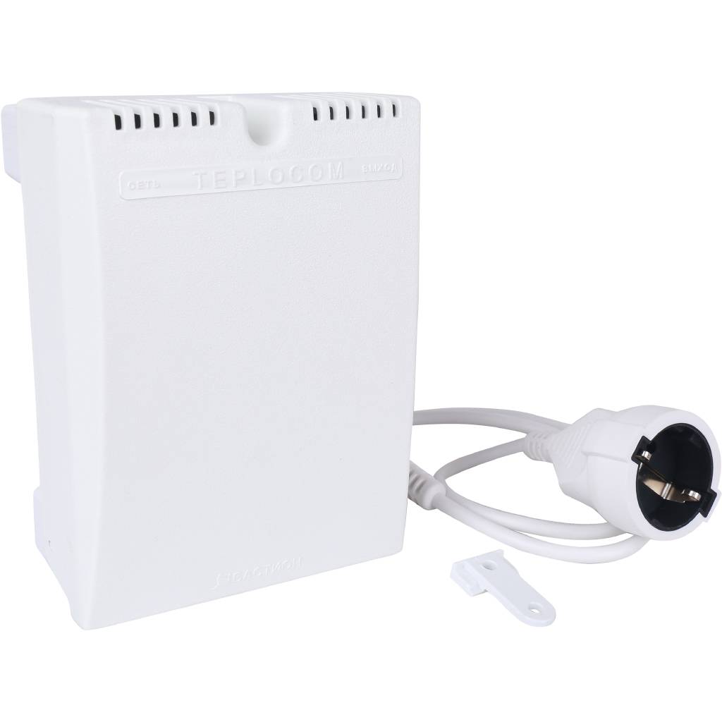 TEPLOCOM ST-555. Стабилизатор сетевого напряжения (мощность 555 ВА). Малогабаритный  пластиковый корпус настенного исполнения.