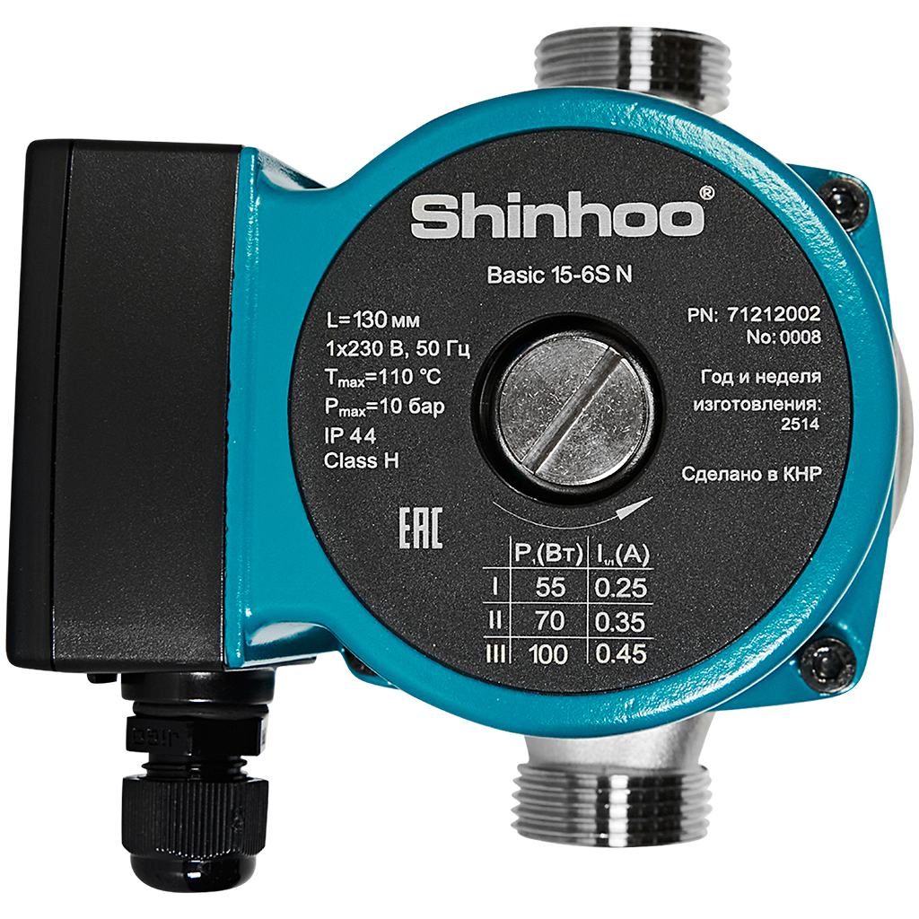 Циркуляционный насос SHINHOO BASIC 15-6S N 130 1x230V