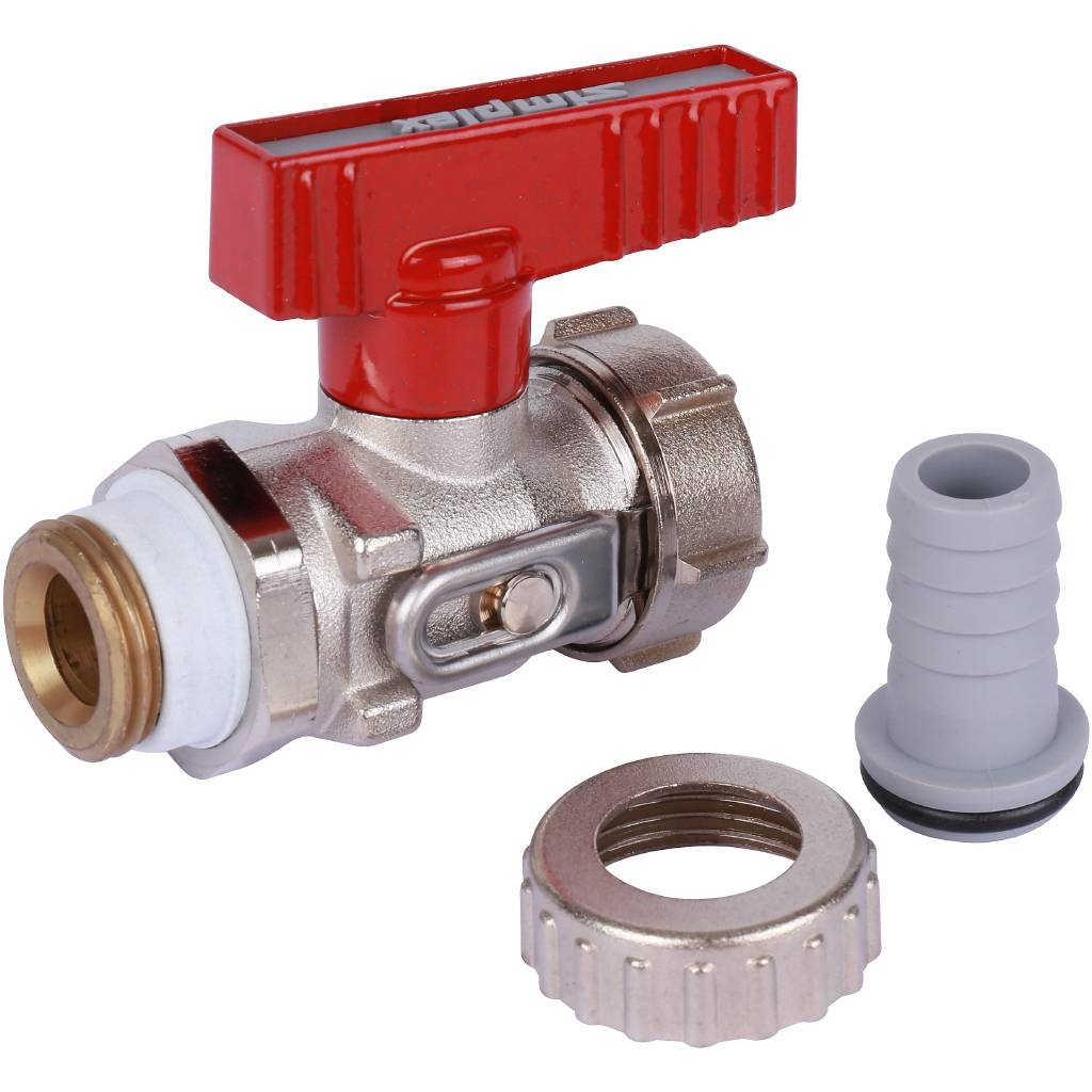 Кран шаровой латунный KFE Exclusive DN1/2" HР, PN16bar, прямой, со штуцером
