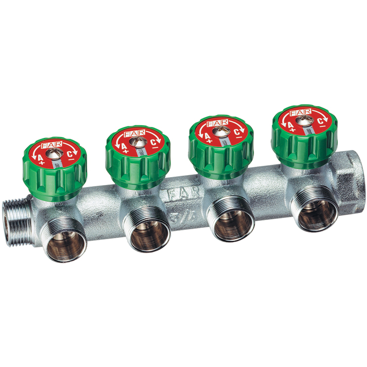 Регулируемый коллектор FAR  1” с 4 отв. М24х19