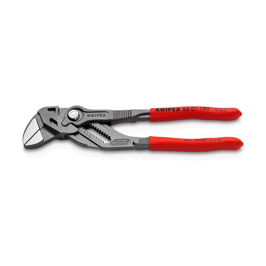 Клещи KNIPEX переставные-гаечный ключ, зев 40 мм, длина 180 мм, фосфатированные, обливные ручки