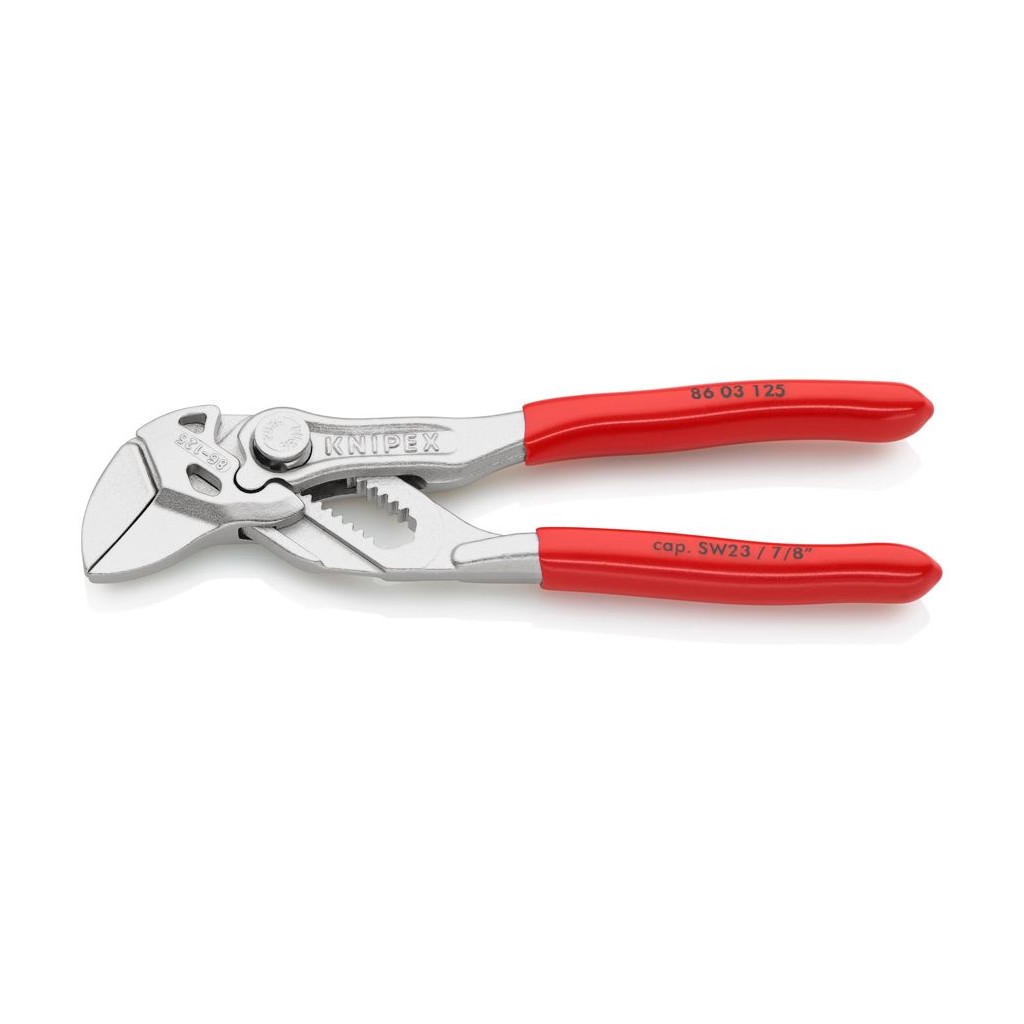 Клещи KNIPEX переставные-гаечный ключ, зев 23 мм, длина 125 мм, хром, обливные ручки