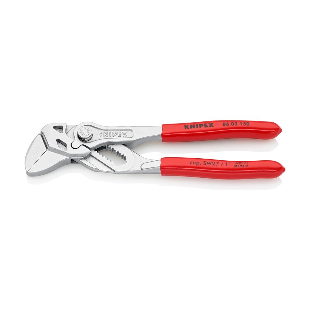 Клещи KNIPEX переставные-гаечный ключ, зев 27 мм, длина 150 мм, хром, обливные ручки