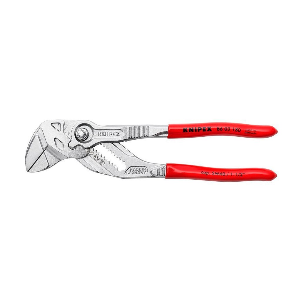 Клещи KNIPEX переставные-гаечный ключ, зев 40 мм, длина 180 мм, хром, обливные ручки