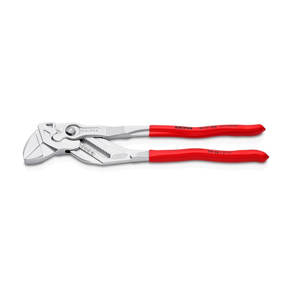 Клещи KNIPEX переставные-гаечный ключ, зев 68 мм, длина 300 мм, хром, обливные ручки