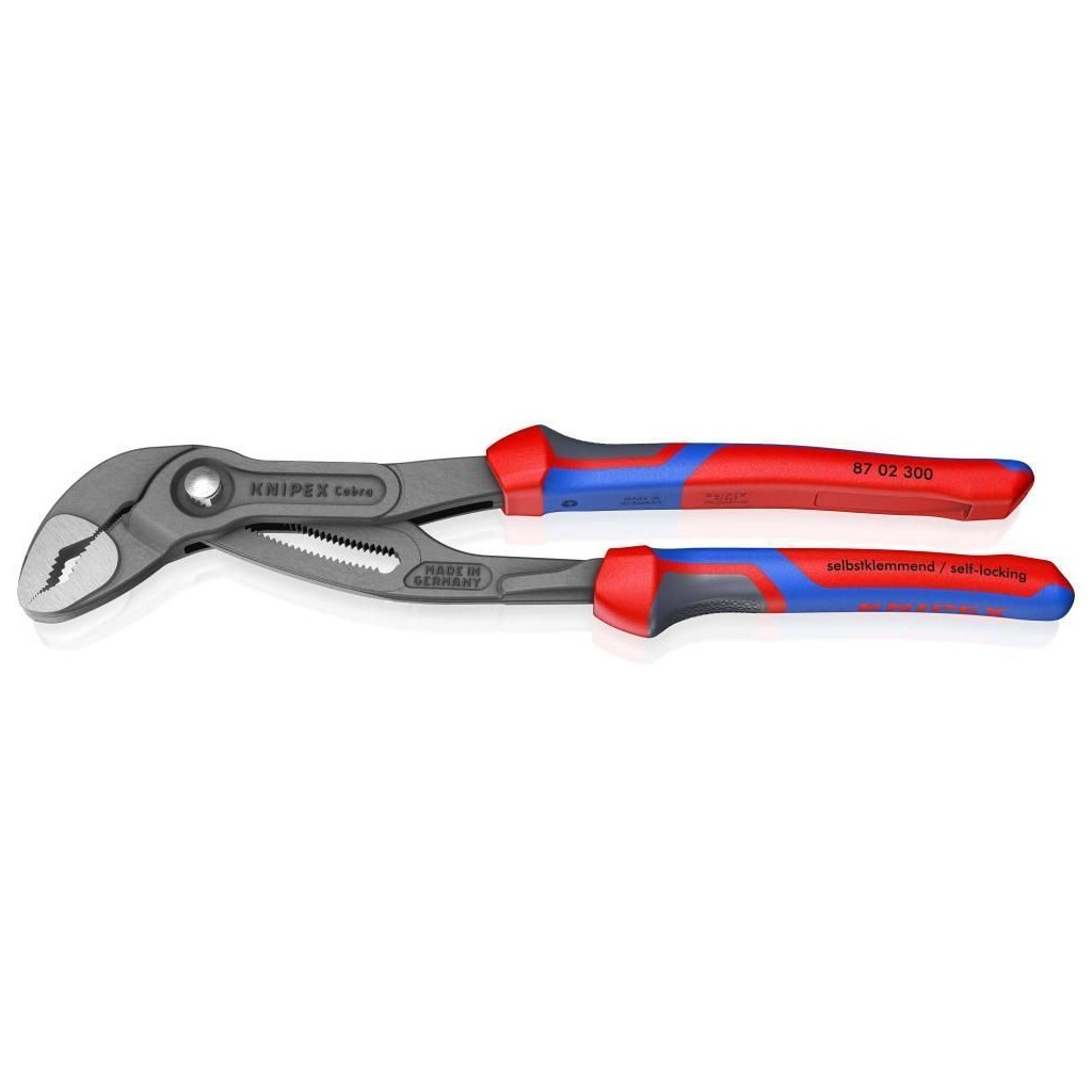 Клещи KNIPEX COBRA переставные, зев 70 мм, длина 300 мм, фосфатированные, 2-комп ручки