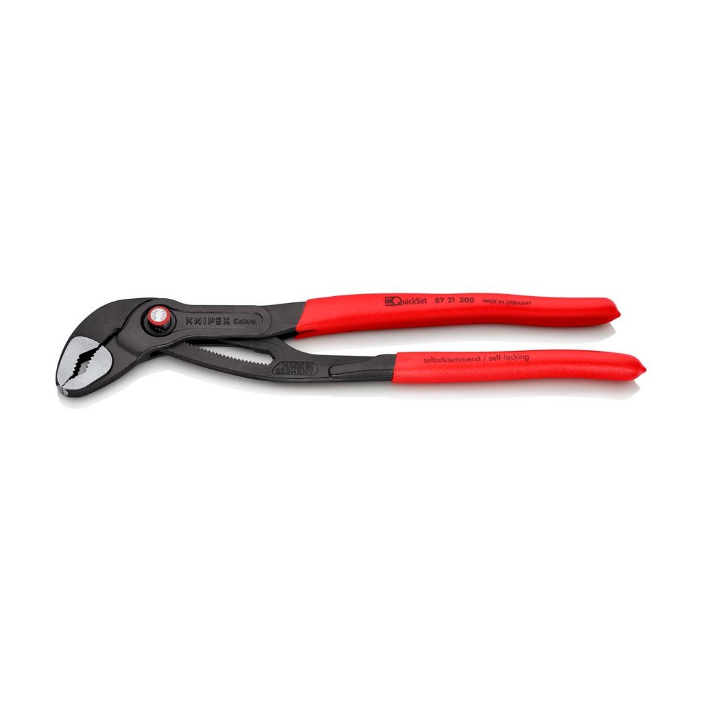 Клещи KNIPEX COBRA QuickSet переставные, зев 70 мм, длина 300 мм, фосфатированные, обливные ручки
