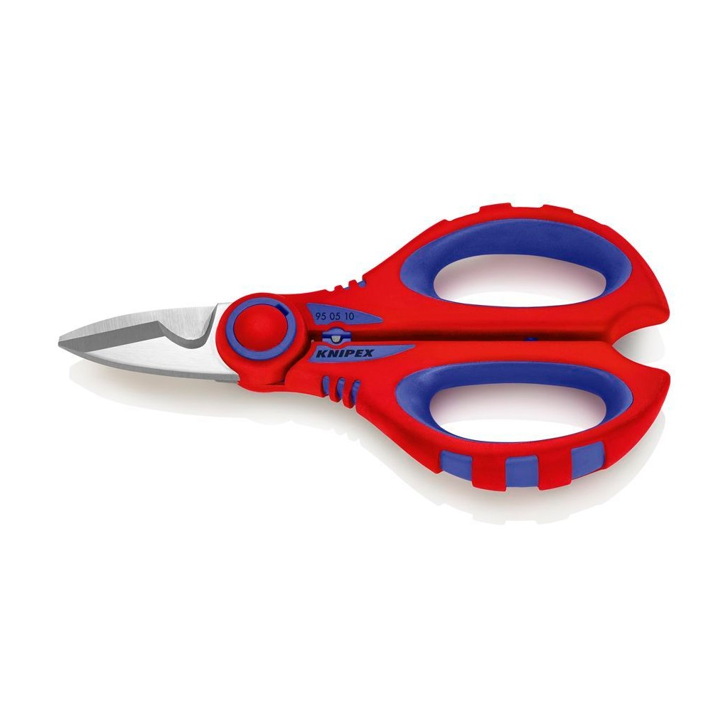 Ножницы электрика KNIPEX универсальные, обжим: 6 мм2, микронасечки, 160 мм, нерж, 2-комп ручки, SB