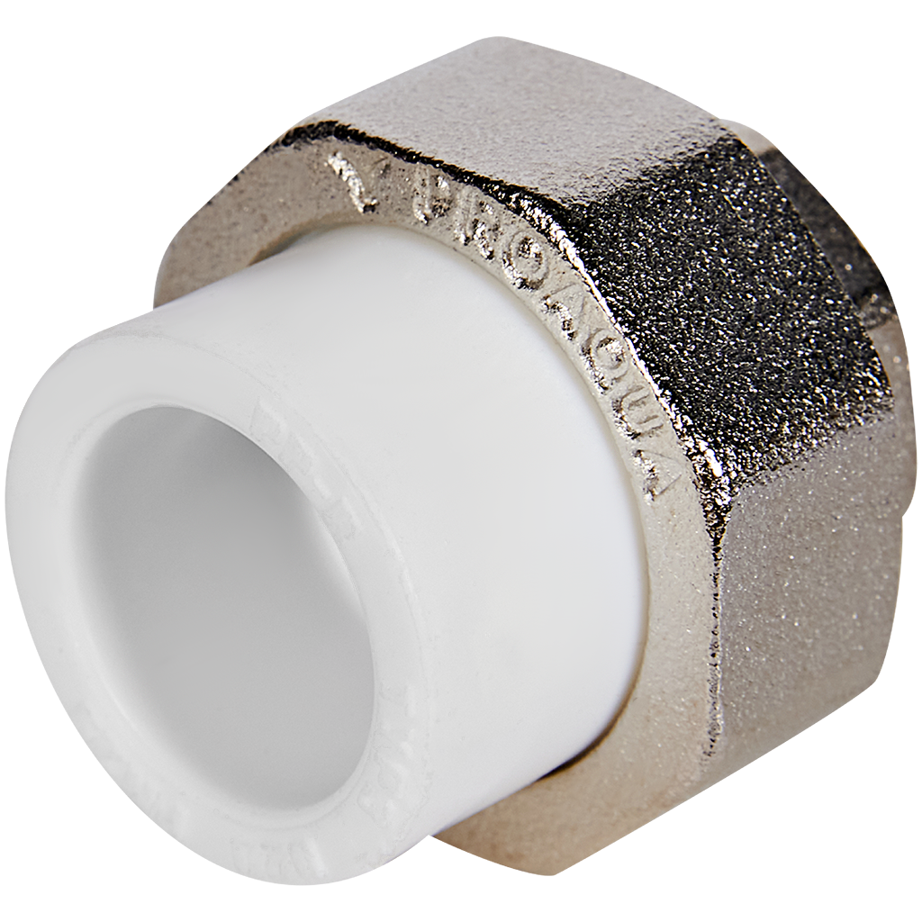 Муфта комбинированная Pro Aqua d=20-1 PP-R разъемная (американка) ВР Белая