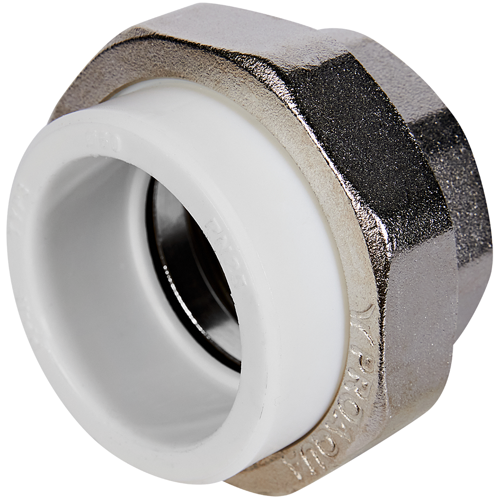 Муфта комбинированная Pro Aqua d=50-2 PP-R разъемная (американка) ВР Белая