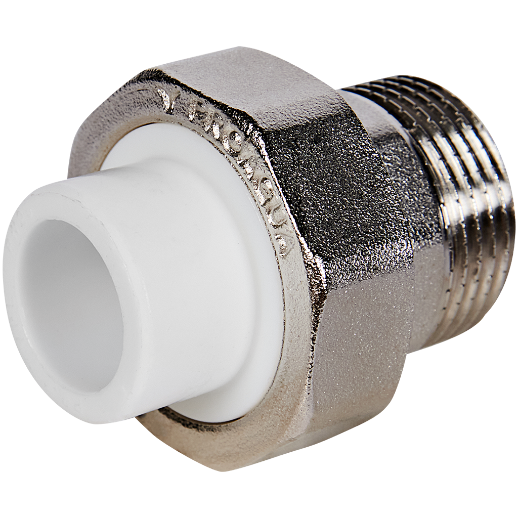 Муфта комбинированная Pro Aqua d=20-3/4 PP-R разъемная (американка) НР Белая
