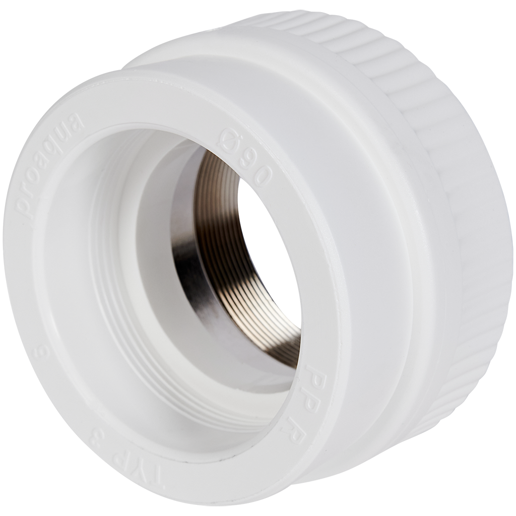 Муфта комбинированная Pro Aqua d= 90-3 PP-R под ключ ВР Белая