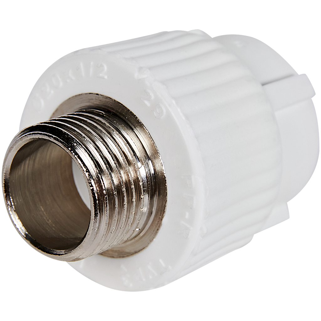 Муфта комбинированная Pro Aqua d= 20-1/2 PP-R НР Белая