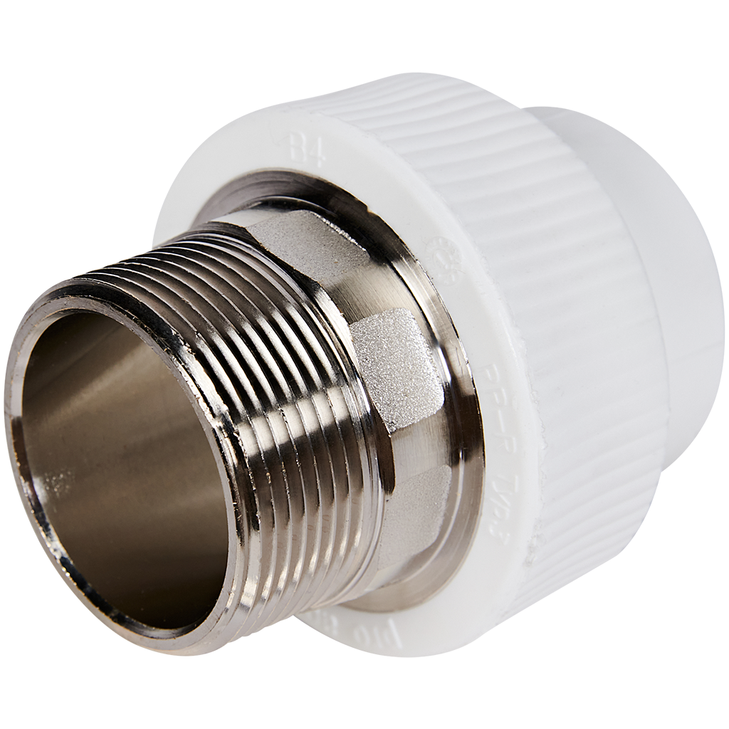 Муфта комбинированная Pro Aqua d= 40-1 PP-R НР Белая