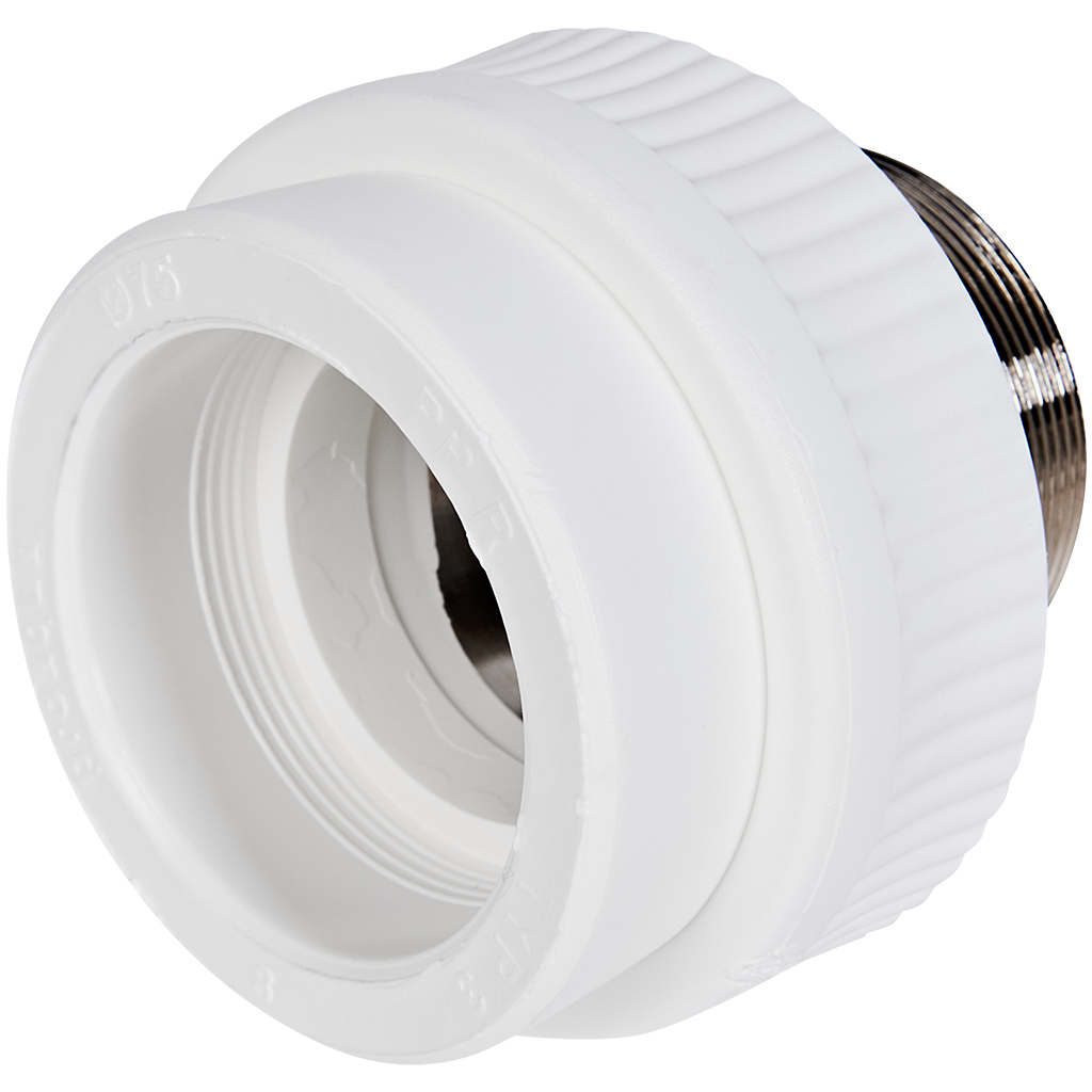 Муфта комбинированная Pro Aqua d= 75-2.1/2 PP-R под ключ НР Белая