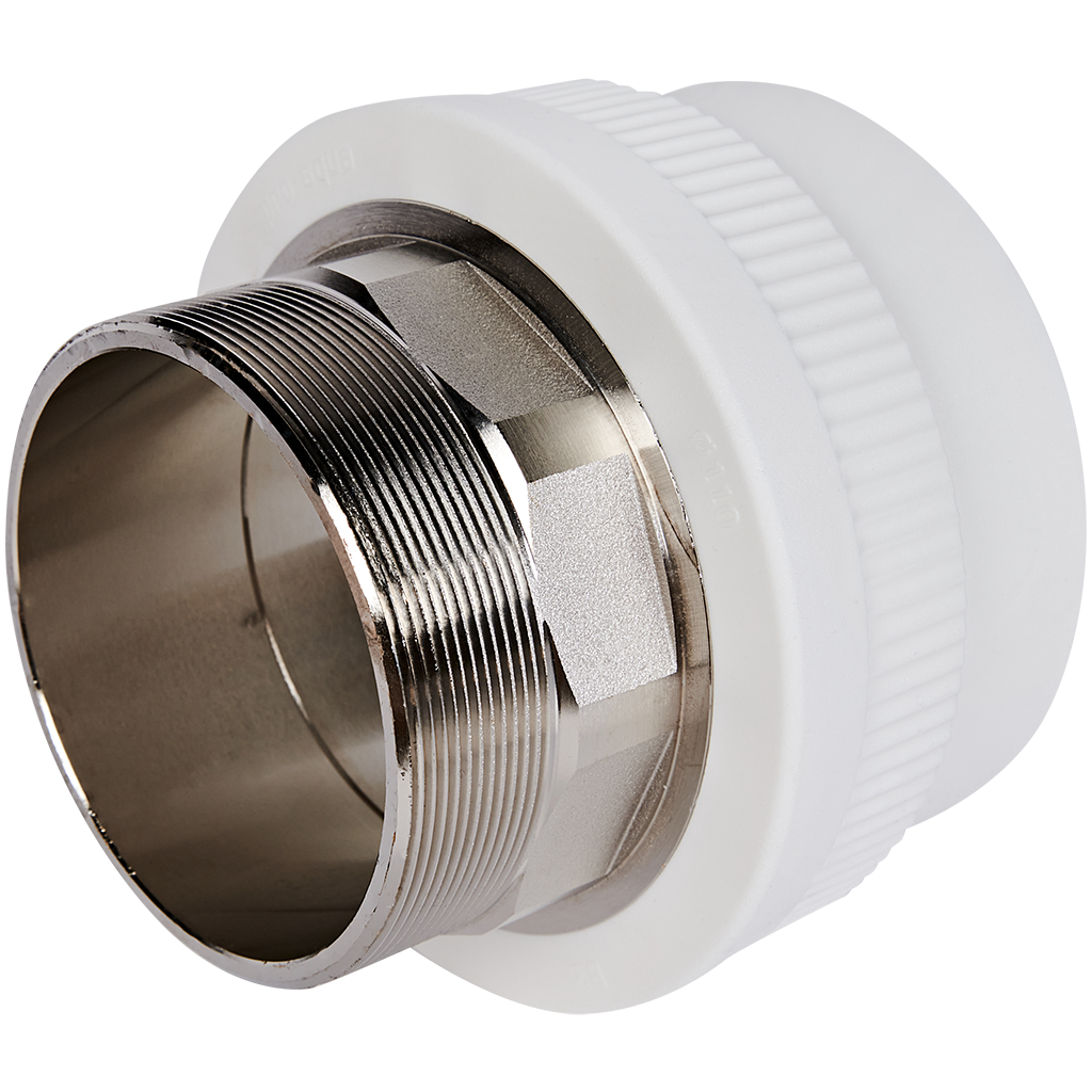 Муфта комбинированная Pro Aqua d=110-4 PP-R под ключ НР Белая