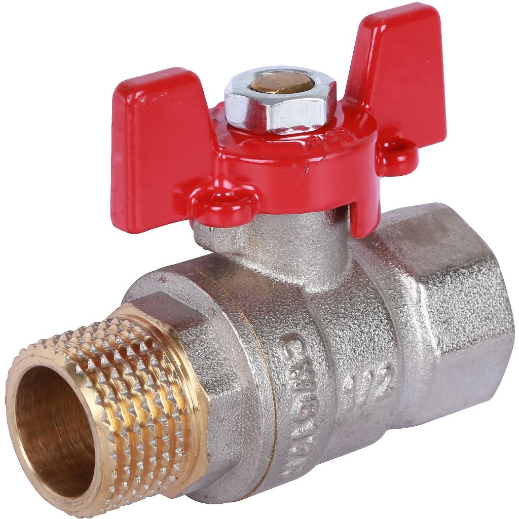 Rommer шаровой кран 1/2" ВН/НР, ручка бабочка RBV-0004-0210215
