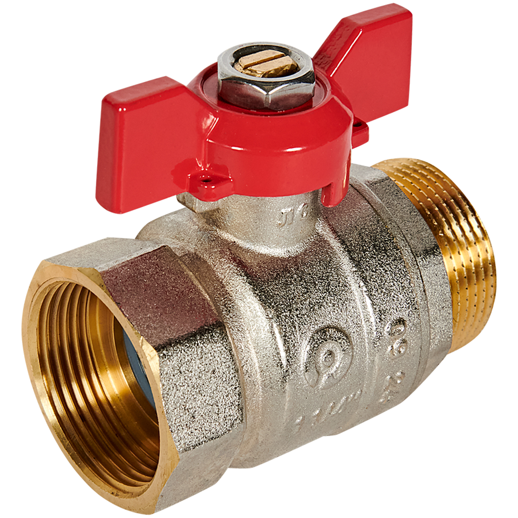 RBV-0004-2210232 ROMMER Кран шаровой, ВР/НР, ручка бабочка 1 1/4"