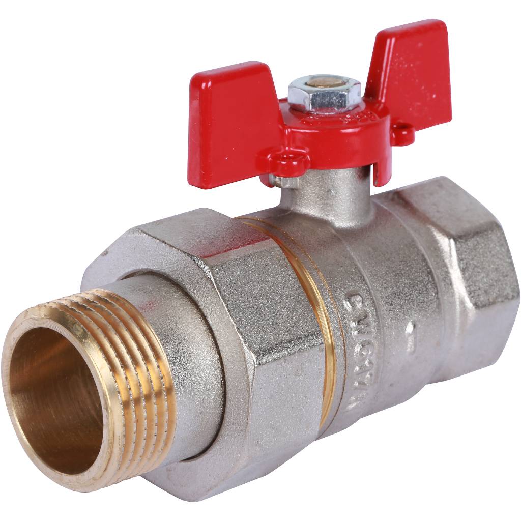 Rommer шаровой кран с американкой 1" ВН/НР, ручка бабочка RBV-0005-0510225