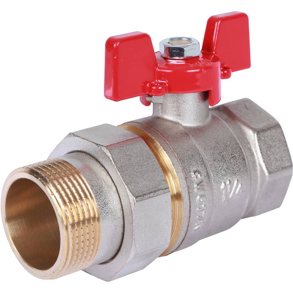 Rommer шаровой кран с американкой 1 1/4" ВН/НР, ручка бабочка RBV-0005-0510232