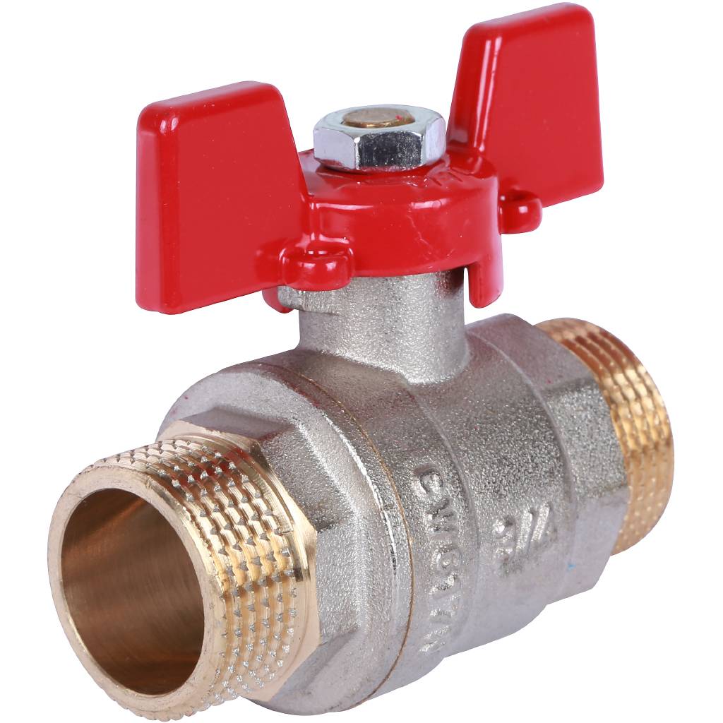 Rommer шаровой кран 3/4" НР/НР, ручка бабочка RBV-0007-0410220