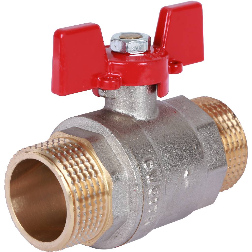 Rommer шаровой кран 1" НР/НР, ручка бабочка RBV-0007-0410225