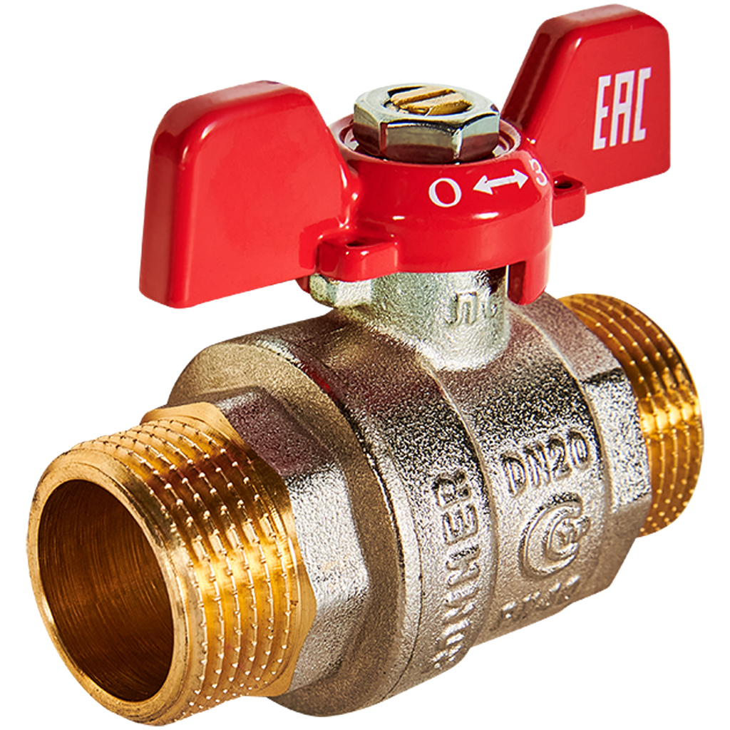 RBV-0007-2410220 ROMMER Кран шаровой, НР/НР, ручка бабочка 3/4"