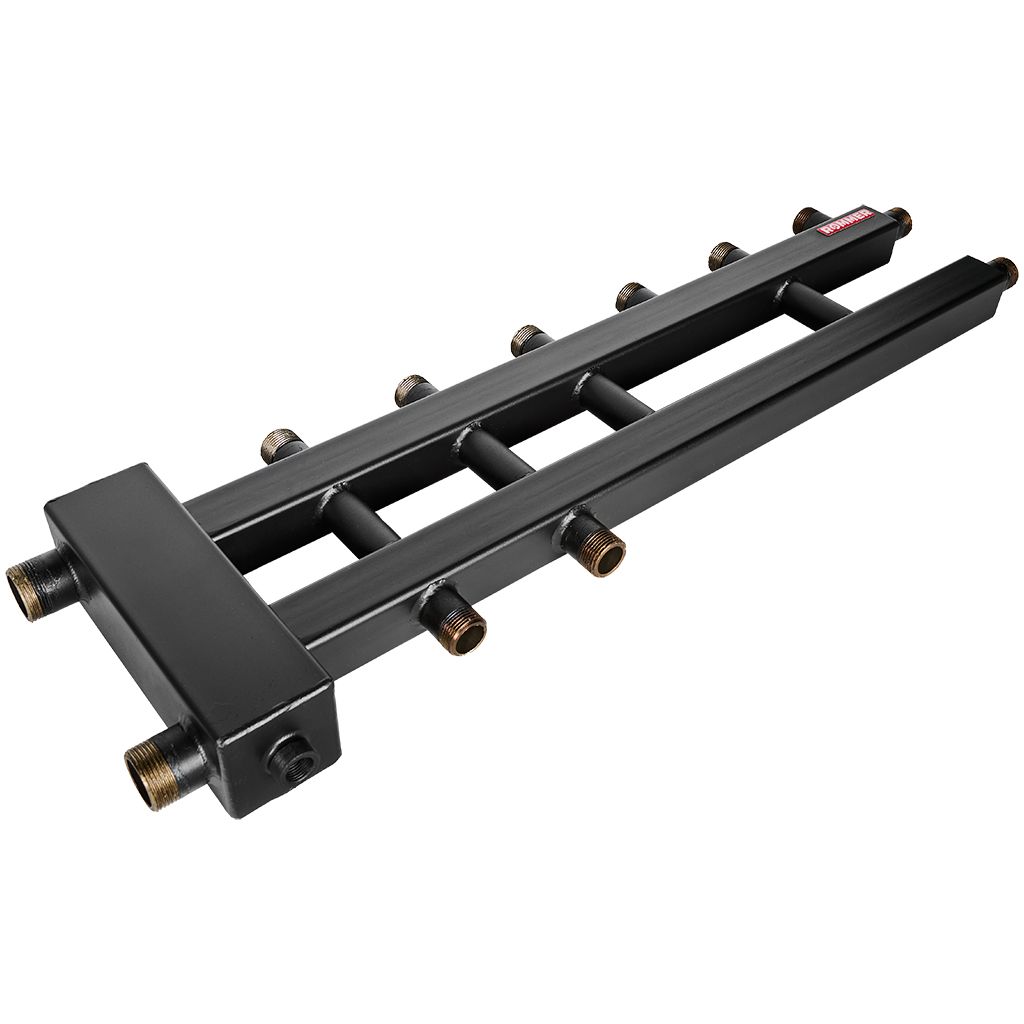 Коллектор (дублер компакт) ROMMER RDG-1060 с гидроразделителем на 3+1+1 контура  до 60 кВт, в теплоизоляции