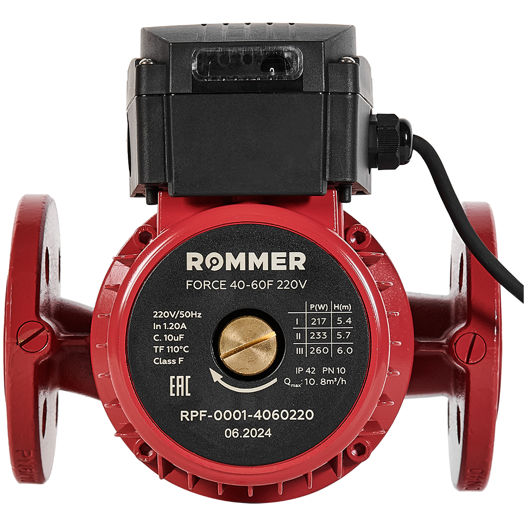 Насос циркуляционный фланцевый ROMMER RPF трехскоростной 40-60F 220V