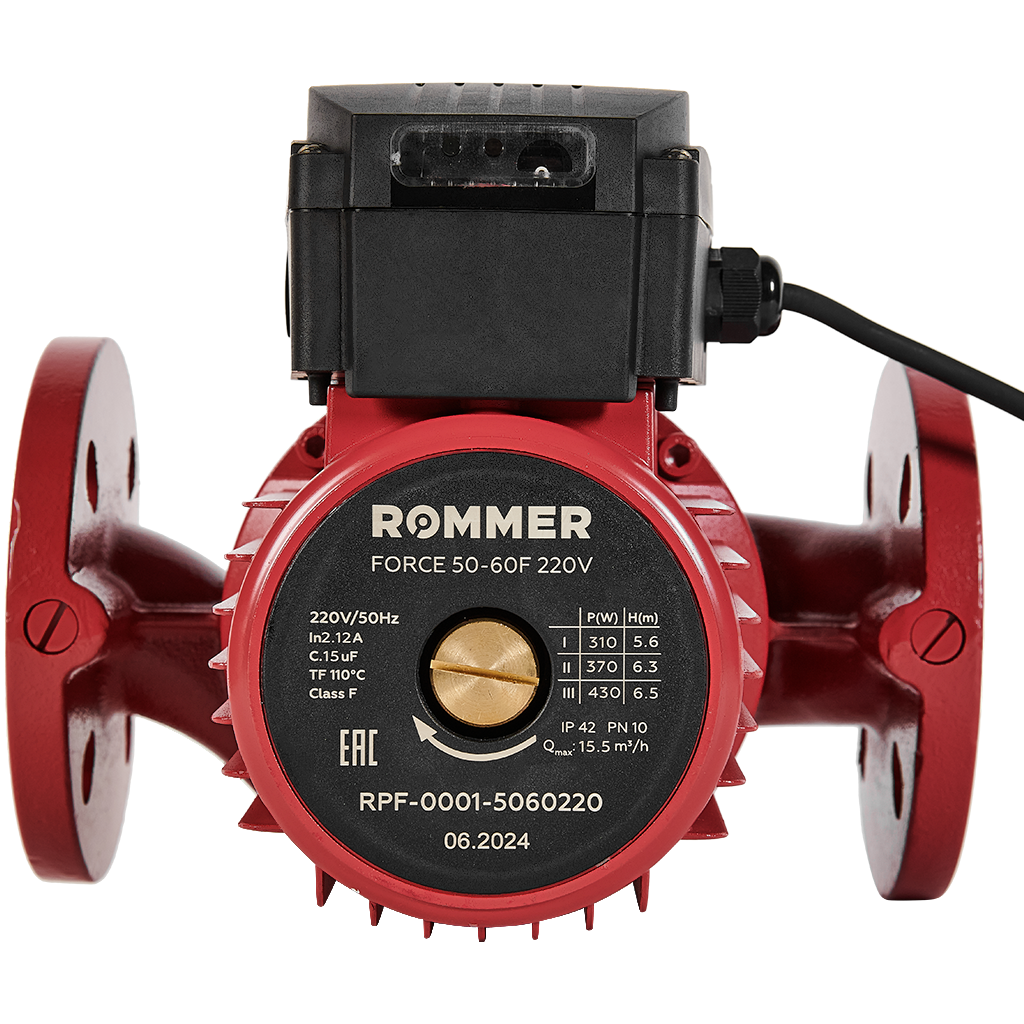 Насос циркуляционный фланцевый ROMMER RPF трехскоростной 50-60F 220V
