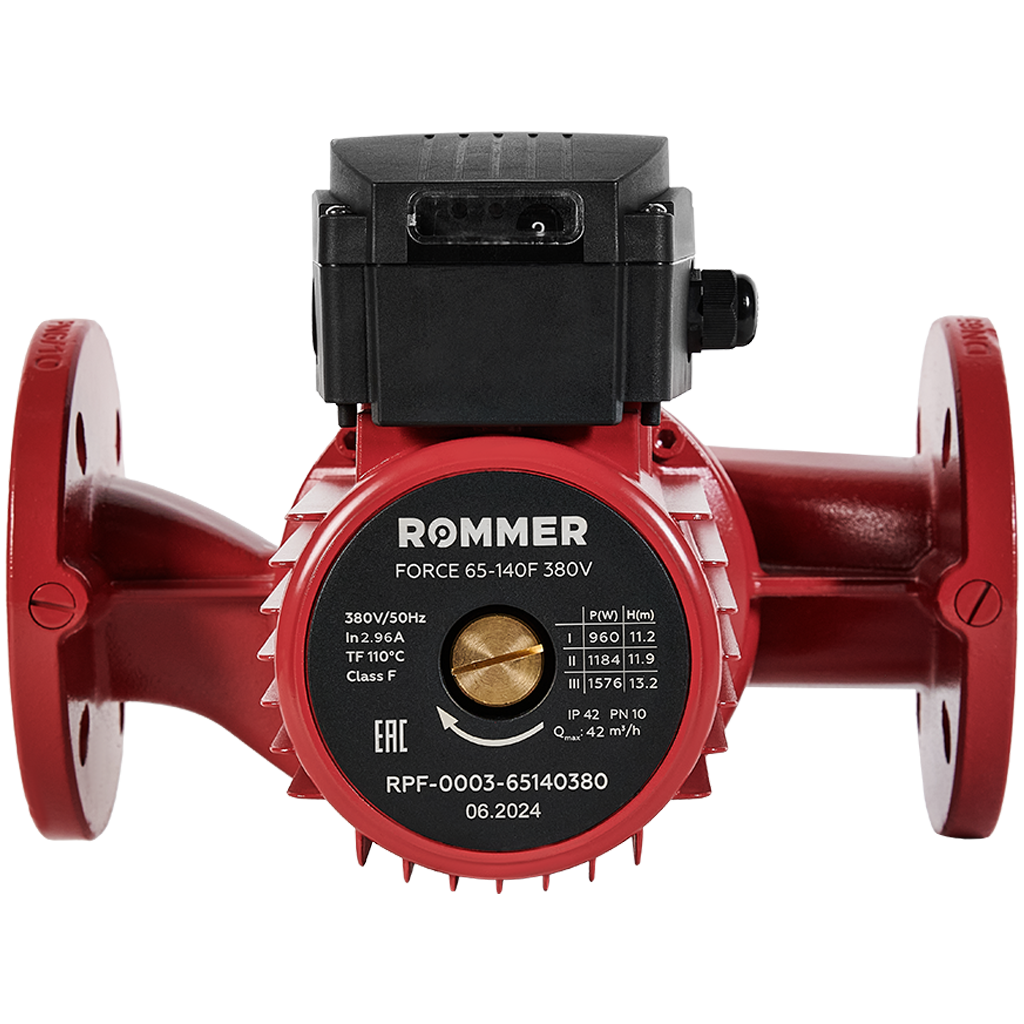 Насос циркуляционный фланцевый трехскоростной ROMMER 65-140F 380V