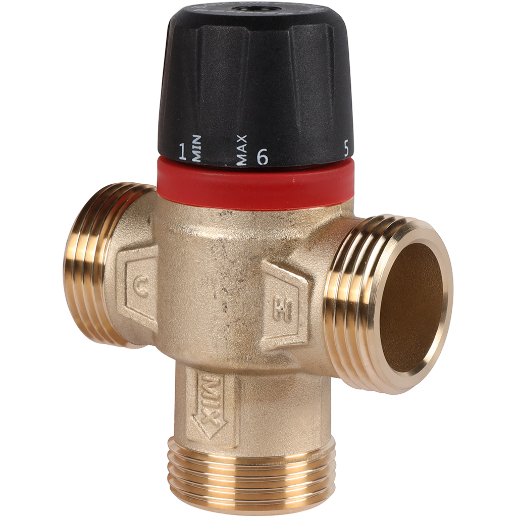 RVM-1131-236525 ROMMER Термостатический смесительный клапан для систем отопления и ГВС 1" НР 30-65°С KV 2,3 (центральное смешивание)