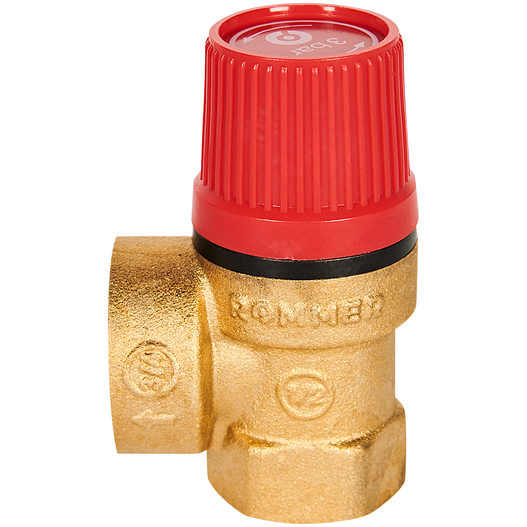 ROMMER Клапан предохранительный для отопления 3 бар 1/2"x3/4"