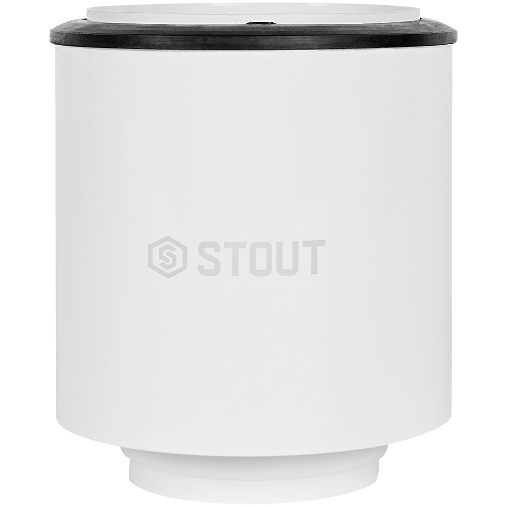 Адаптер моноблочный STOUT традиц. для перех. с D60(м)/100(п) на D80(м) с забором воздуха из помещения (без хомута и фланца)