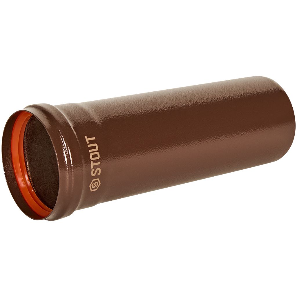 Удлинитель дымохода STOUT традиц. D80(п-м), L250, КОРИЧНЕВЫЙ