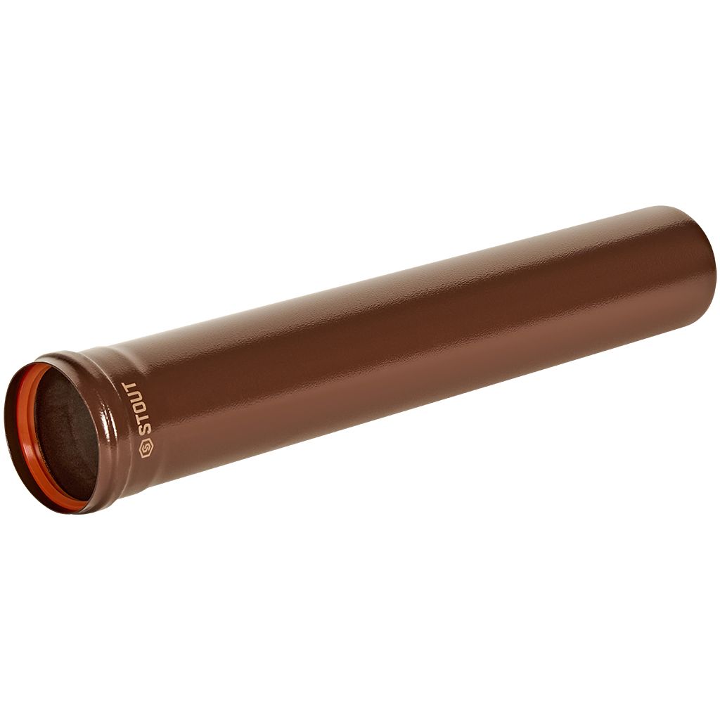 Удлинитель дымохода STOUT традиц. D80(п-м), L500, КОРИЧНЕВЫЙ