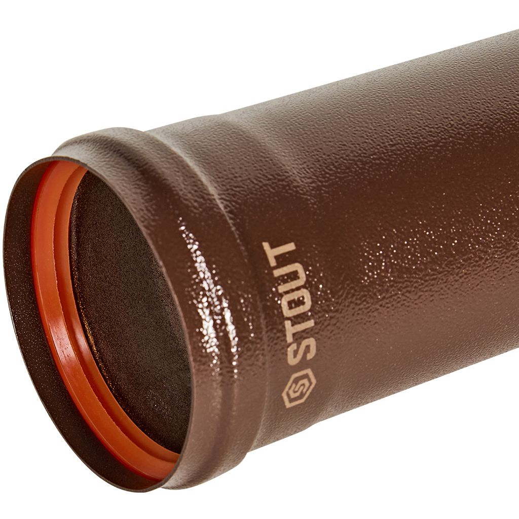 Удлинитель дымохода STOUT традиц. D80(п-м), L1000, КОРИЧНЕВЫЙ