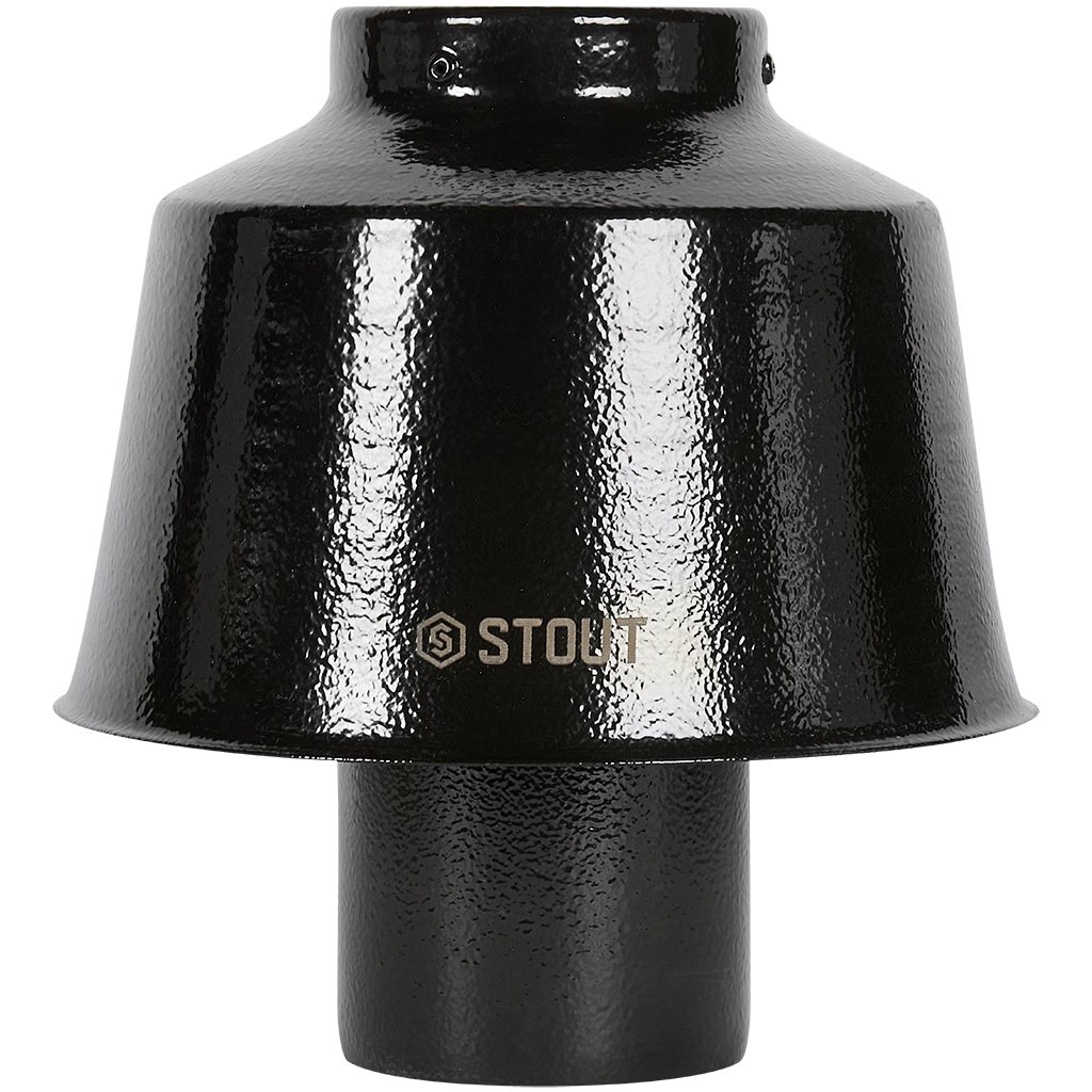 Оголовок STOUT вертикальный с ветрозащитой традиц. D80(п) ЧЕРНЫЙ широкий