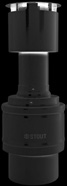 Оголовок вертикальный STOUT с ветрозащитой традиц. коакс. D60(п)/100(п) ЧЕРНЫЙ узкий
