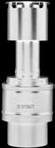 Оголовок вертикальный STOUT с ветрозащитой традиц. коакс. D60(п)/100(п) ЧЕРНЫЙ узкий