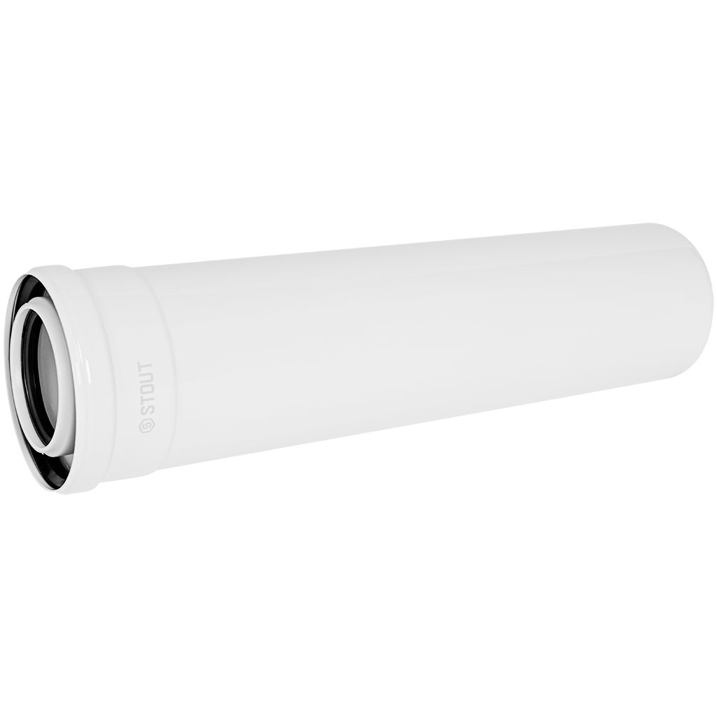Удлинитель дымохода STOUT конденсац. коакс. D80(п-м)/125(п-м), L500