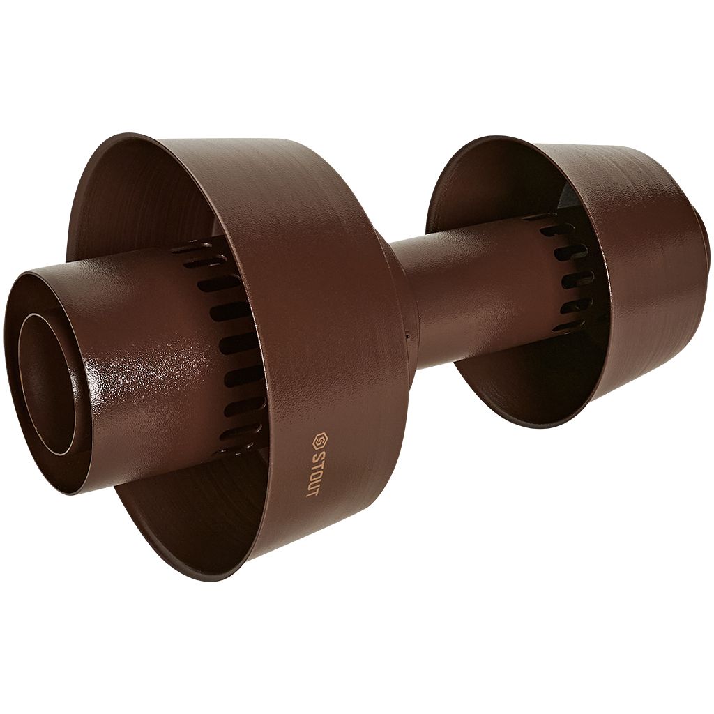 Оголовок вертикальный STOUT с ветрозащитой традиц. коакс. D80(п)/125(п) КОРИЧНЕВЫЙ широкий