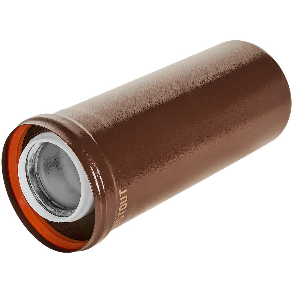 Удлинитель дымохода STOUT конденсац. коакс. D60(п-м)/100(п-м), L250, КОРИЧНЕВЫЙ